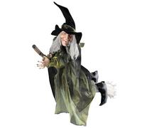 Widmann ? Bruja Volante sobre escoba Unisex-Adult, Negro, 100 cm, vd-wdm7875g