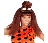 W WIDMANN MILANO Party Fashion C6353 - Peluca de hombre/mujer cavernícola, marrón, con huesos, peluca de pelo sintético, fiesta temática, carnaval