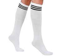 W WIDMANN MILANO Party Fashion - Calcetines deportivos, 1 par de calcetines hasta la rodilla unisex, estilo rayas universitarias para disfraz de animadora