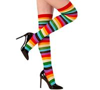 W WIDMANN MILANO Party Fashion - Calcetines sobre la rodilla a rayas, 70 DEN, carnaval, fiesta temática