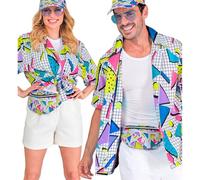 W WIDMANN MILANO Party Fashion camisa 80s, color funky blanco, XXL (Widmann S.r.l. 28010)