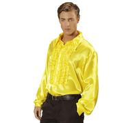 W WIDMANN MILANO Party Fashion - Camisa con volantes para hombre de los años 70, camisa brillante Disco Fever, carnaval, fiesta temática