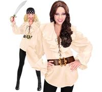 W WIDMANN MILANO Party Fashion - camisa con volantes, pirata, vampiro, medieval, disco, carnaval