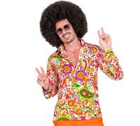 W WIDMANN MILANO Party Fashion - Camisa de hombre de los años 60 | Estilo «Flower Power», look hippie para Carnaval, fiestas temáticas y eventos de los años 60