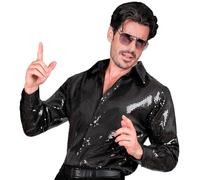 W WIDMANN MILANO Party Fashion - Camisa de lentejuelas Party Fashion para hombre, Disco Fever, Schlagermove, camisa para hombre