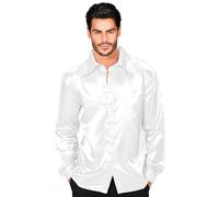 W WIDMANN MILANO Party Fashion - Camisa disco años 70, camisa manga larga, camisa raso, carnaval