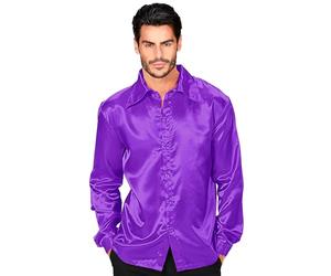 W WIDMANN MILANO Party Fashion - Camisa disco años 70, camisa manga larga, camisa raso, carnaval