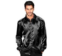 W WIDMANN MILANO Party Fashion - camisa disco años 70, camisa manga larga, camisa satén, carnaval