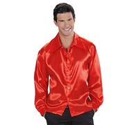 WIDMANN MILANO PARTY FASHION - Camisa disco años 70, camisa manga larga, camisa raso, carnaval