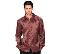 W WIDMANN MILANO Party Fashion - camisa disco años 70, camisa manga larga, camisa satén, carnaval