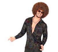 W WIDMANN MILANO Party Fashion - Camisa disco de los años 70 para hombre, camisa de disfraz retro para carnaval, fiestas temáticas