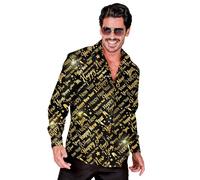 W WIDMANN MILANO Party Fashion - Camisa Happy New Year Hombre, Nochevieja, Año Nuevo, Fiesta