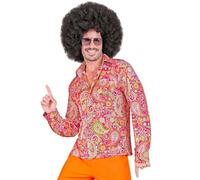 WIDMANN MILANO PARTY FASHION - Camisa años 60 para hombre, Hippie, Reggae, Flower Power, Disco Fever, Schlagermove