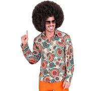 W WIDMANN MILANO Party Fashion - Camisa Hippie, Hipster, Flower Power, Traje años 60, Disfraces Carnaval