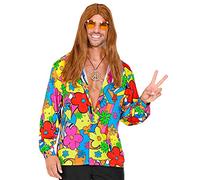W WIDMANN MILANO Party Fashion - Camisa Hippie, Hipster, Flower Power, Traje años 60, Disfraces Carnaval