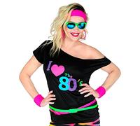 W WIDMANN MILANO Party Fashion - camiseta de los años 80 para mujer, conjunto disco fever para carnaval, fiesta temática