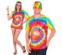 W WIDMANN MILANO Party Fashion - Camiseta Hippie, Batikshirt, Rastaman, Reggae, Disco, Disfraces Carnaval