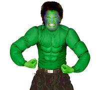 W WIDMANN MILANO Party Fashion - Camiseta musculosa para niños, verde, six-pack, soldado, superheroe, villano, disfraces