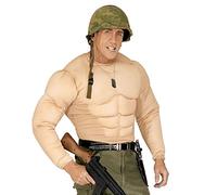 W WIDMANN MILANO Party Fashion - Camiseta sin mangas para adultos, con abdominales marcados, ideal para disfraces de superhéroes o villanos