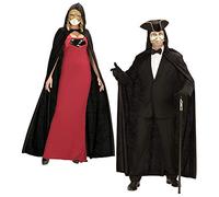 W WIDMANN MILANO Party Fashion - Capa con capucha, de terciopelo, aprox. 150 cm, Halloween, carnaval