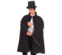 W WIDMANN MILANO Party Fashion 3357E - Capa con puntilla Jack el Degollador, negro, disfraz, carnaval, fiesta temática