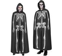 W WIDMANN MILANO Party Fashion Skeleton Cape, dibujos animados, color black, One size (Widmann S.r.l. 25998)