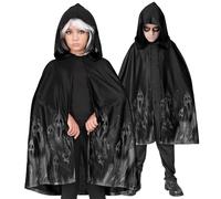 W WIDMANN MILANO Party Fashion - Capa de fantasma para niños, negra, capa, fantasma, disfraz de Halloween