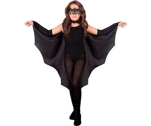 W WIDMANN MILANO Party Fashion - Capa de murciélago para niños, negra, capa, disfraz de animal, disfraz de Halloween, carnaval