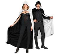 W WIDMANN MILANO Party Fashion - Capa reversible, capa con capucha, 140 cm, accesorio de disfraz para Halloween y carnaval