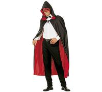 W WIDMANN MILANO Party Fashion - Capa reversible, capa con capucha, 140 cm, accesorio de disfraz para Halloween y carnaval