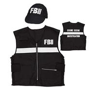 W WIDMANN MILANO Party Fashion - Chaleco de disfraz de agente del FBI | Chaleco con estampado del FBI y Crime Scene y cremallera: para Carnaval, fiestas temáticas y look de agente