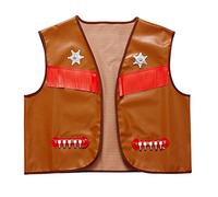W WIDMANN MILANO Party Fashion - Chaleco de vaquero para hombre, complemento para disfraz de sheriff con estrella y flecos, atuendo de carnaval