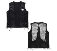 W WIDMANN MILANO Party Fashion - Chaleco motero en look cuero, rockero, carnaval, Halloween