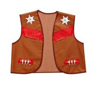 WIDMANN 84925 - Chaleco para Disfraz De Vaquero, Niño, Carnaval, Lejano Oeste, Fiestas Temáticas, Talla 8-10 Años, Color Marrón
