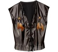 W WIDMANN MILANO Party Fashion - Chaleco vaquero, de piel sintética, rockero, motero, disfraz western