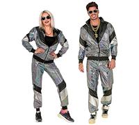 W WIDMANN MILANO Party Fashion - Chándal estilo disco | Chaqueta y pantalón, disfraz con estilo de los años 80, chándal retro para Carnaval, fiesta temática