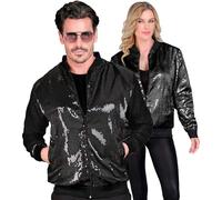 W WIDMANN MILANO Party Fashion - Chaqueta bomber con lentejuelas | para adultos, chaqueta de disfraz brillante para festivales, carnaval y atuendos llamativos de fiesta o discoteca