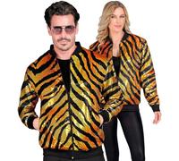 W WIDMANN MILANO Party Fashion - Chaqueta bomber con lentejuelas para adultos, conjunto de disfraz para festivales y carnaval