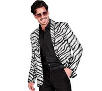 W WIDMANN MILANO Party Fashion - Chaqueta de fiesta con lentejuelas para hombre, Disco Fever, chaqueta de traje, Schlagermove, animal print