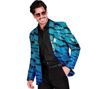 W WIDMANN MILANO Party Fashion - Chaqueta con lentejuelas para hombre, blazer disco de los años 70 para festivales y carnaval