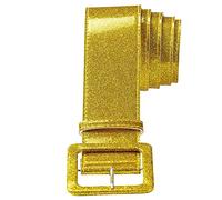 WIDMANN 04623 - Cinturón con Purpurina Mujer Adulta, Años 70, Discoteca, Bailarinas, Año Nuevo, Espectáculo, 120 Cm, Color Oro