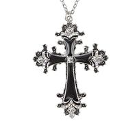 W WIDMANN MILANO Party Fashion - Collar cruzado para mujer, joyería gótica con colgante, accesorio de disfraz para Halloween, carnaval