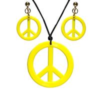 W WIDMANN Milano Party Fashion- Collar y Pendientes, Color Amarillo, Talla única (Widmann S.r.l. 53283)