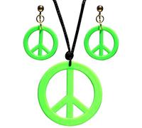 W WIDMANN Milano Party Fashion- Collar y Pendientes, Color Verde, Talla única (Widmann S.r.l. 53282)