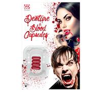 Widmann Dientes de vampiro de PVC con cápsulas de sangre