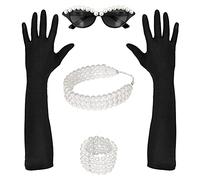 W WIDMANN MILANO Party Fashion - Conjunto de disfraces Tiffany, gafas, guantes, collar, pulsera, años 50, carnaval, fiesta temática