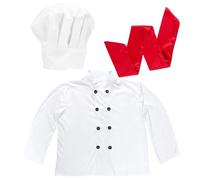 W WIDMANN MILANO Party Fashion - conjunto de disfraz chef, gorro, chaqueta, bufanda, fiesta temática, carnaval