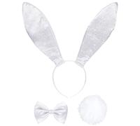 W WIDMANN MILANO Party Fashion - Conjunto de disfraz de conejito, cinta para el pelo con orejas, pajarita, cola de conejo, conejito, disfraz de animal