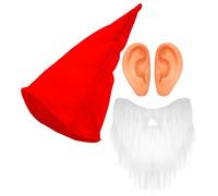 W WIDMANN MILANO Party Fashion - Conjunto de disfraz de enano, 3 piezas con gorro, barba y orejas, accesorio de disfraz para carnaval