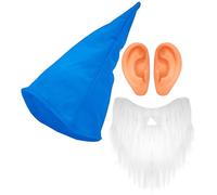W WIDMANN MILANO Party Fashion - Conjunto de disfraz de enano, 3 piezas con gorro, barba y orejas, accesorio de disfraz para carnaval